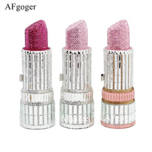 Load image into Gallery viewer, Lipstick Luxe Crystal Clutch Purse