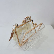 Load image into Gallery viewer, "Pearly" Bow Acrylic Evening Clutch