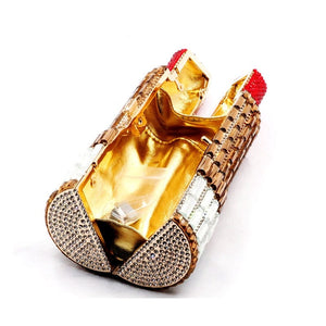 Lipstick Luxe Crystal Clutch Purse