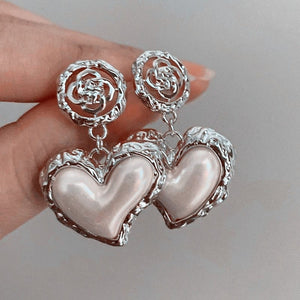 beautiful  Platinum pearl earrings