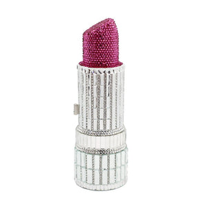 Lipstick Luxe Crystal Clutch Purse