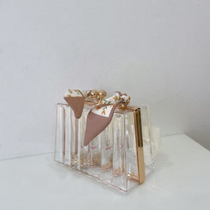 "Pearly" Bow Acrylic Evening Clutch
